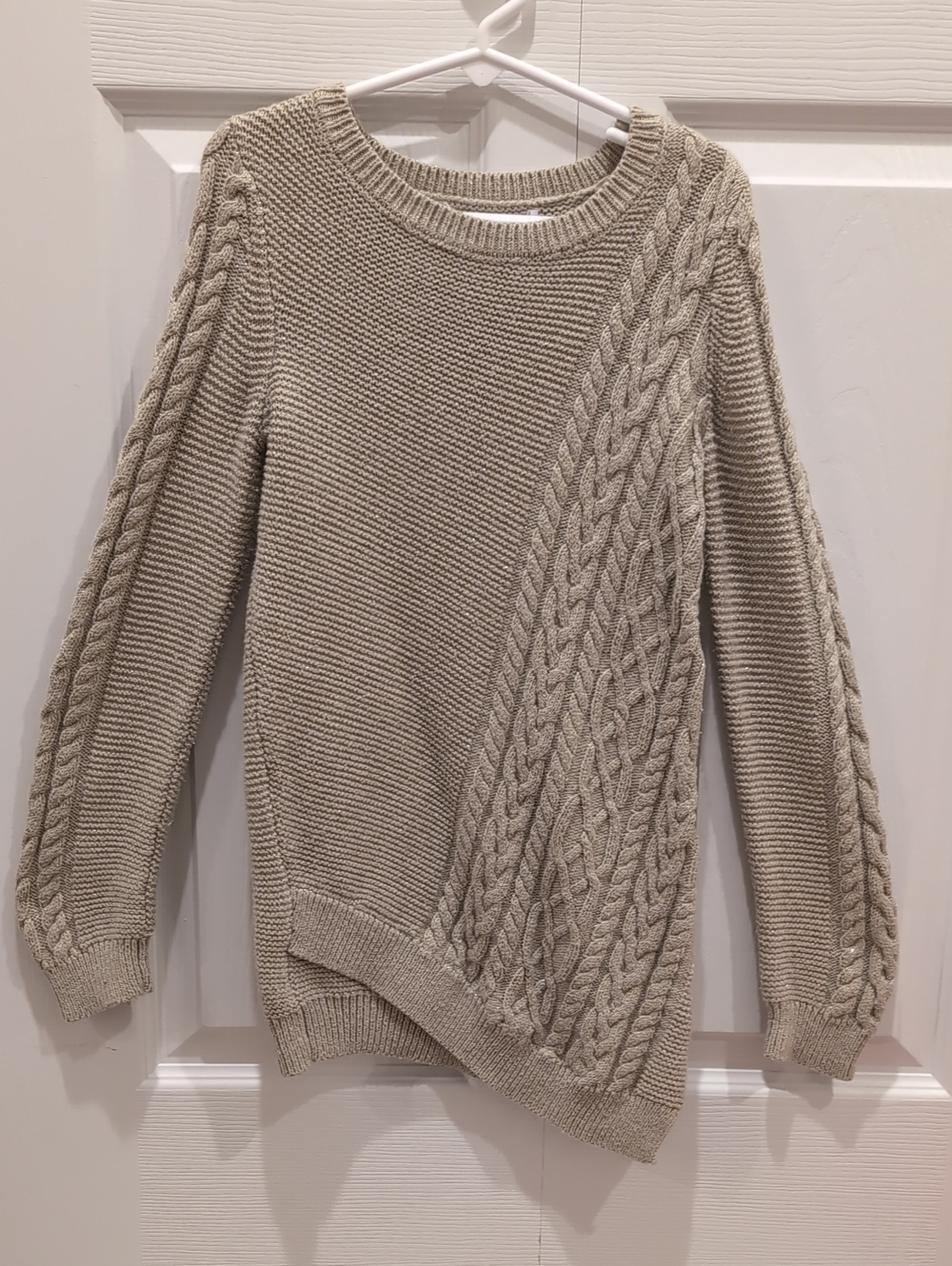 Kids Cable Knit Sweater/Tunic - Cream